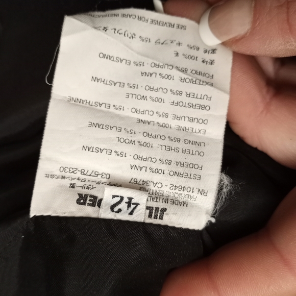 JIL SANDER Short Sleeve Black Wool Dress - Picture 2 of 6